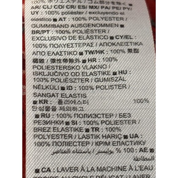 GAP Red & White Dainty Floral Chiffon Long Sleeve Mock Neck Ruffle Blouse M - Picture 10 of 11